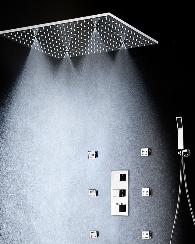 Asti Rainfall Shower Head Mist Spa Thermostatic Bath Multi Function Shower Set